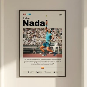 Rafael Nadal poster, Tennis star wall art, Nadal print fan gift, Home Decor - Picture 1 of 10