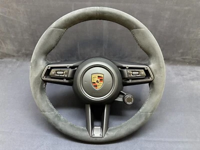 Volante de cuero negro 95C419798 OEM Porsche Taycan GTS Foto 1 de 4