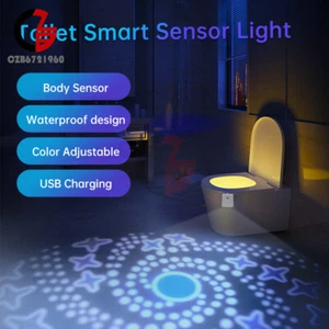 RGB Full Color Motion Sensor Smart Night Light LED Lamp For Toilet Bowl Bathroom - Picture 1 of 24