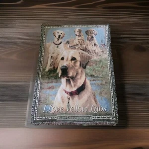 Danbury Mint Yellow Lab Dog Throw Blanket I Love Yellow Labs Collectors 54x74" - Picture 1 of 5