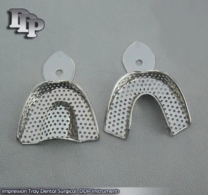 Dental Impression Trays Perforated Set Of 2 pcs L Size Surgical Instruments - Picture 1 of 1