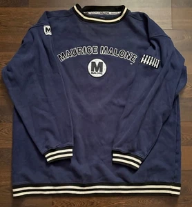 Rare Find Y2k MAURICE MALONE DESIGNS Made in China Logo Blue Sweatshirts - Picture 1 of 12
