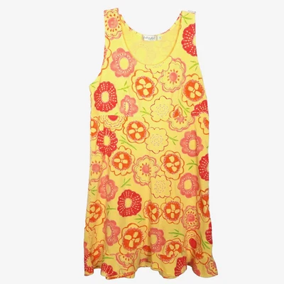 Vestido sin mangas floral Fresh Produce para mujer talla S amarillo verano cucharada rodilla algodón Foto 1 de 4