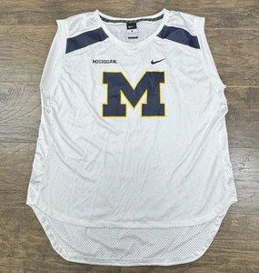 Nike Michigan Wolverines Jersey Mens XL White NCAA Athletic Practice Warmup-READ - Picture 1 of 10
