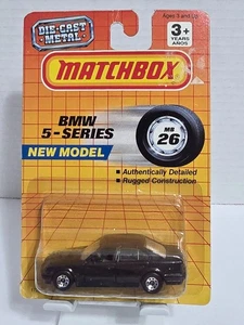 BMW 5 SERIES MB #26 DIECAST MATCHBOX CAR BLACK 1990 NEW MODEL - Picture 1 of 8