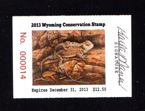 WYOMING. WY30   WILDLIFE CONSERVATION  STAMP  2013  MNH ARTIST SIGNED - Picture 1 of 1