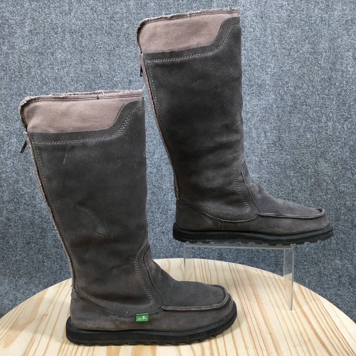 Sanuk Women's Toasty Tails Slouch Boot – Suede Boot With Faux Shearling Lining