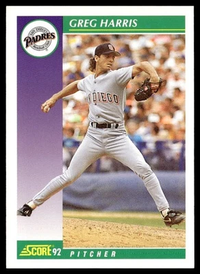 1992 Score Greg Harris San Diego Padres #378 - Image 1 of 2