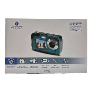 *Renewed Minolta MN40WP 48MP Waterproof Digital Camera Dual LCD QHD Video (Red)  - Picture 1 of 8