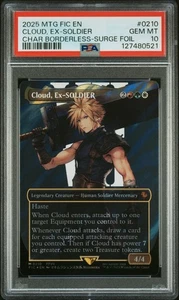 PSA 10 Magic the Gathering Cloud, Ex-SOLDADO Borderless Surge Foil Final Fantasy - Imagen 1 de 2
