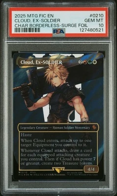 PSA 10 Magic the Gathering Cloud, Ex-SOLDIER Borderless Surge Foil Final Fantasy - Image 1 of 2