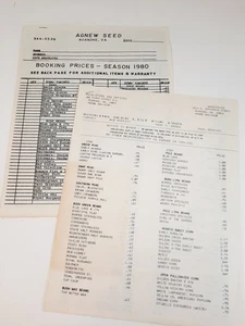 Vintage 1980er Agnew Samen Roanoke Virginia Preisliste Saatgutpreise 80 & 85 Liste - Bild 1 von 10