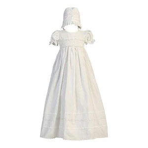 Girls Cotton Christening Gown Dresses with Bonnet Set - Baby or Infant Girl's... - Picture 1 of 4