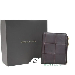 BOTTEGA VENETA Intrecciato Compact Bifold Wallet Leather Purple 39RF754 - Picture 1 of 13