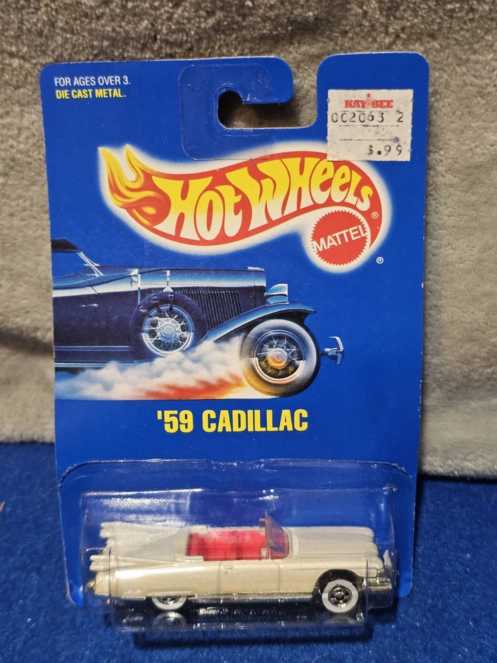 Cadillac #154 Mattel 1991 blanco convertible neumáticos de pared blancos Hot Wheels '59 Foto 1 de 4