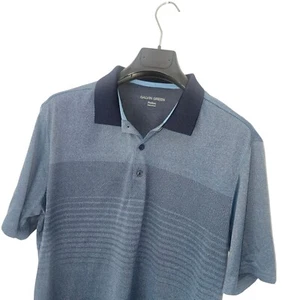Men's GALVIN GREEN Premium Blue STRIPE Pattern Golf POLO Shirt Size M-L *VGC* - Picture 1 of 9