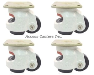 3P80F4 Set of 4, 3" Leveling Caster, Square Top Plate, Nylon Wheel, 2200 lbs - Picture 1 of 2