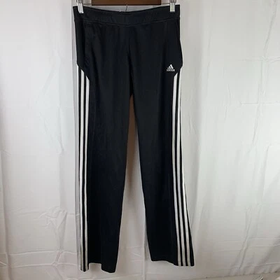 Adidas Pants Womens Extra Small Black Warm Up Drawstring Jogger Zip Sweatpants - Image 1 of 4