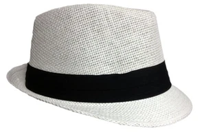 FEDORA TRILBY GANGSTER FEDORA BUCKET HAT HERREN DAMEN PAPIER STROHHUT KAPPE - Bild 1 von 4