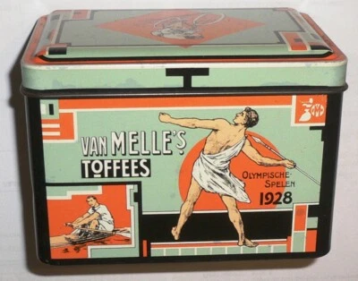 1928 Олимпийских игр Амстердам Нидерланды красивый винтажный ар-деко жестяная банка изящный - Изображение 1 из 4
