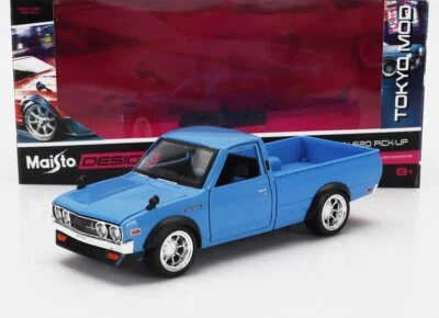 MODELLINO AUTO STATICO MAISTO DATSUN 620 PICK-UP CUSTOM 1973 BLU SCALA 1/24 - Immagine 1 di 4