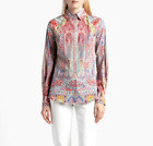 NWOT-ETRO Italy-Fabulous Paisley Print Longer Shirt-Crisp Cotton+-Sz 46IT/12+AU