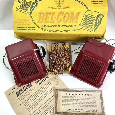 Sistema de intercomunicación Bel-Com vintage completo con instrucciones garantía NO PROBADO Foto 1 de 4