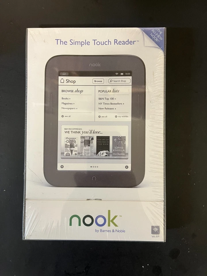 Barnes & Noble Nook Simple Touch 2GB, Wi-Fi, 6in eBook Reader Black Sealed NOS  - Image 1 of 3