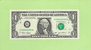2003 ..UNCIRC $1 G 5362 2295 B .... 2003 $1 G-B NICE NOTE FRN - Bild 1 von 2