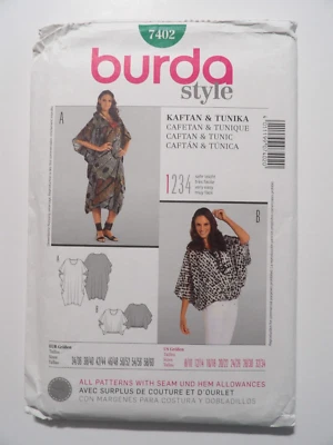 Burda 7402 Very Loose Fitting Cafetan & Tunique Size 8-24 - Image 1 of 3