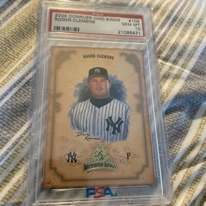 2004 DONRUSS DIAMOND KINGS # 105 ROGER CLEMENS YANKEES PSA 10 POP 4 - Picture 1 of 2