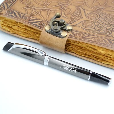 Kugelschreiber mit Monogramm Kuli dreieckig Tintenroller Wunschgravur inkl. Box - Bild 1 von 4