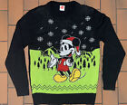VTG Disney Mickey Mouse Santa Ugly Christmas Sweater Snowflake Small RARE