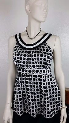 LADIES PETITE  I.N.C. International Concepts SILK TOP BLOUSE Sz 10P Embellished  - Image 1 of 4