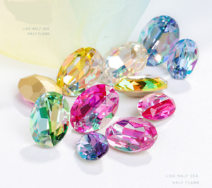 K9 High Grade Material laser Crystal Rhinestone Oval Strass Jewels stones