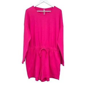 NY&C NWT Barbie Pink Long Sleeved Cotton Blend Spring Romper Size XL Woman's - Picture 1 of 13