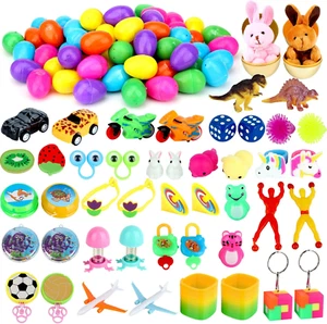 50 Pcs Prefilled Easter Eggs with Toys, for Easter Basket Stuffers, Bright Color - Picture 1 of 12