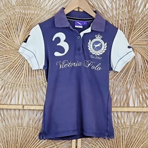Polo ecuestre Giddyup para mujer talla S manga corta algodón púrpura - Imagen 1 de 12