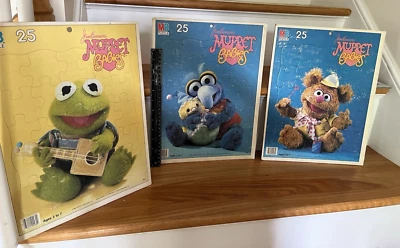 3 Milton-Bradley 25-Pc Muppet Babies Puzzles Fozzy Kermit Gonzo Complete #4480 - Image 1 of 4