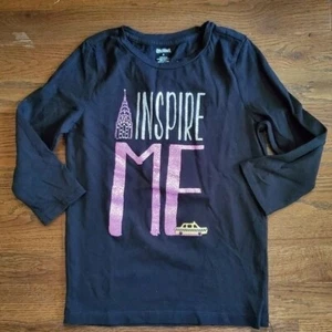 GYMBOREE Girls 8 NYC New York City "Inspire Me" black 3/4 sleeve tee - Picture 1 of 6
