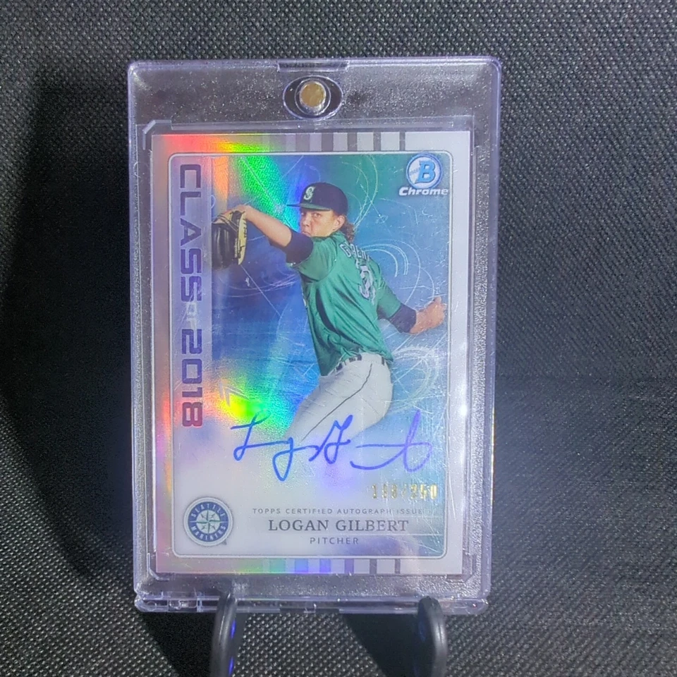 2018 Bowman Draft - Class of 2018 Autographs Logan Gilbert /250 -Mariners - Image 1 of 3