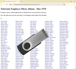 Tektronix Employee Photo Album on USB stick - employees up to 1970 - Bild 1 von 2