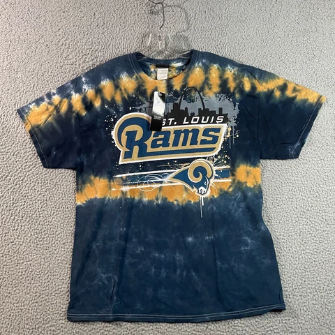Liquid Blue Shirt St. Louis Rams Extra Large Tie Dye T-Shirt NFL Football Blue Cover