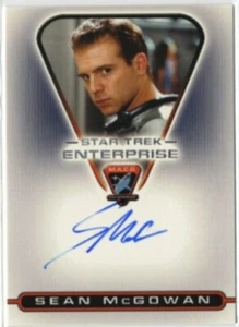 STAR TREK ENTERPRISE - TARJETA DE AUTÓGRAFO - SEAN McGOWAN CORPORAL HAWKINS MACO5 - Imagen 1 de 1