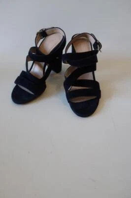 NUEVO SIN CAJA Mujer Barneys New York Azul Marino Gamuza Tobillo Envoltura Tirantes Tacones 36 EE. UU./6 * Foto 1 de 4