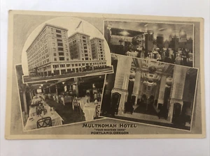 Portland, OREGON  Multnomah Hotel  MULTIVIEW Sepia Vintage Postcard - Picture 1 of 7