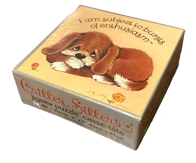 Vtg 1980s Critter Sitters Sad Sam Puppy Dog Jigsaw Puzzle Morgan Cute Funny RARE - Image 1 of 4