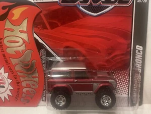 HOT WHEELS 2011 GARAGE RED 67 FORD 🔥 BRONCO ON REAL RIDER 🔥 - Picture 1 of 2