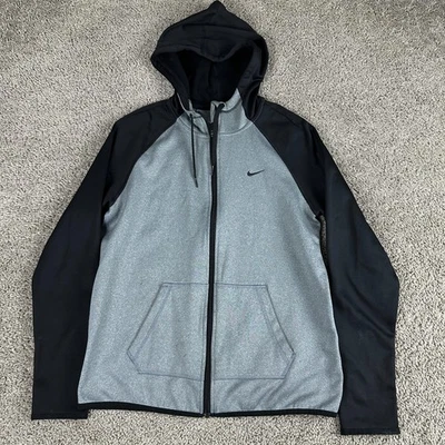 Chaqueta Nike para mujer gris medio negra calce térmico polar cremallera completa con capucha LEER Foto 1 de 4