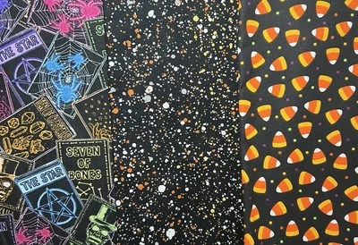 Halloween Quilting Fabric Cotton .25 Yard 44”x9.75” Each #13 Candy Corn 3pc New - Image 1 of 4